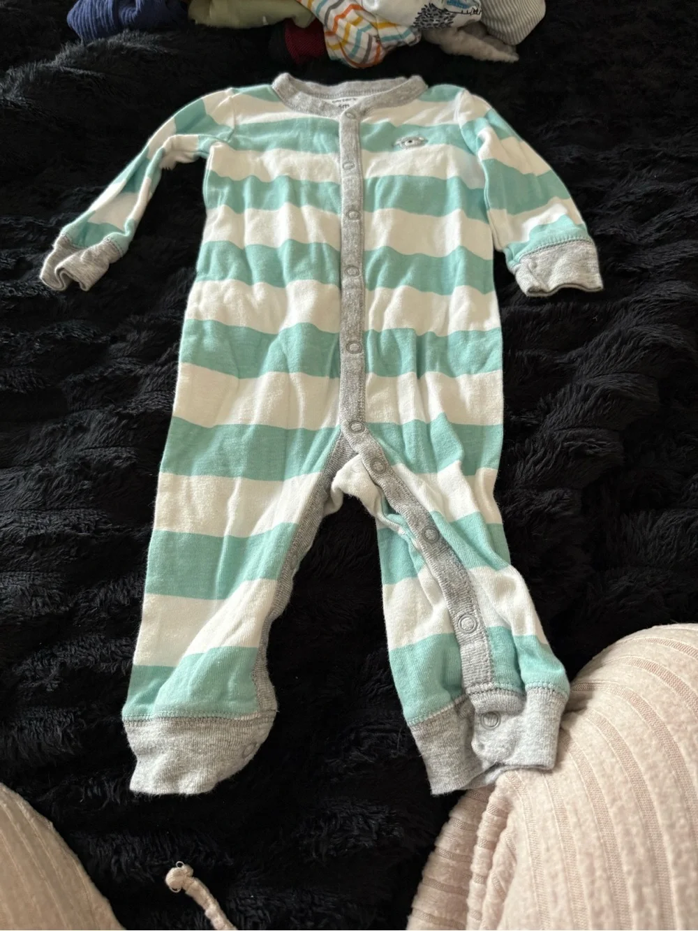 Carter's Assorted Kids Footie Sleepers in Blue, Orange, Green & Gray